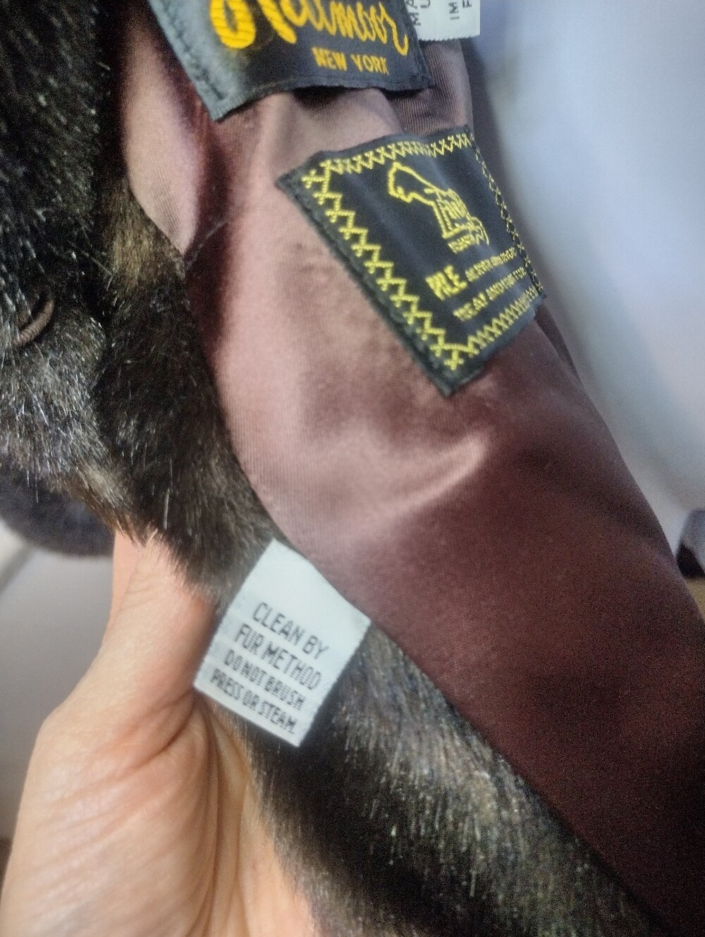 Vintage Hillmoor New York Dark Brown Faux Fur Coat - Picture 8 of 10